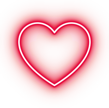 Neon red love heart icon